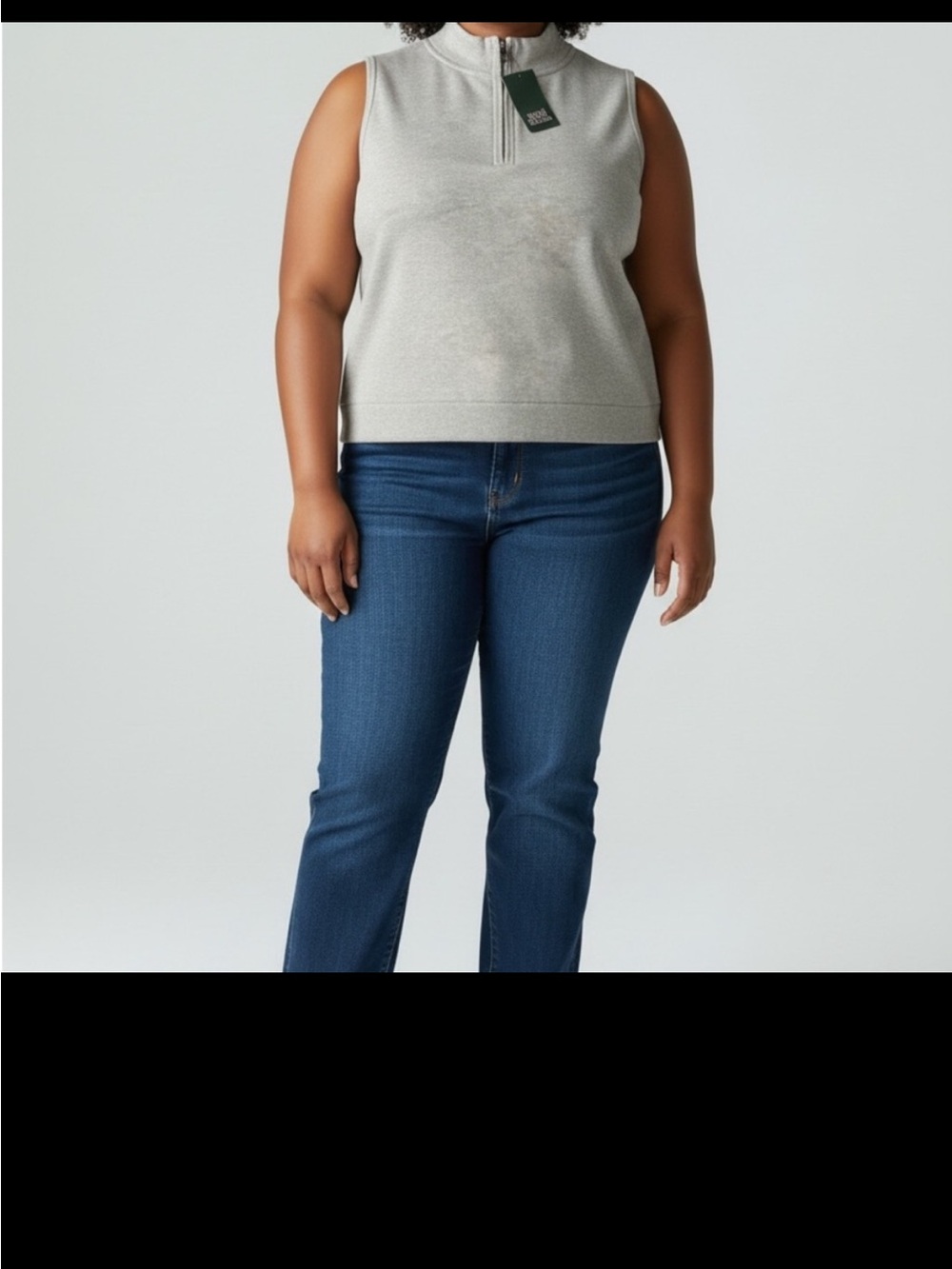 Ladies Wild Fable Cropped Quarter-Zip Mock Neck Top 1X